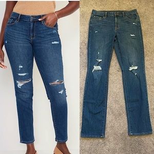 OLD NAVY Mid-Rise Power Slim Straight Ripped Jeans